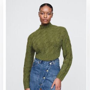 CULT GAIA X GAP green mohair cropped sweater  NWT Small